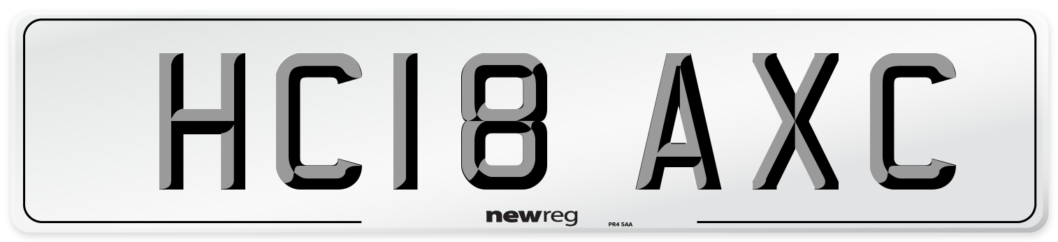 HC18 AXC Number Plate from New Reg